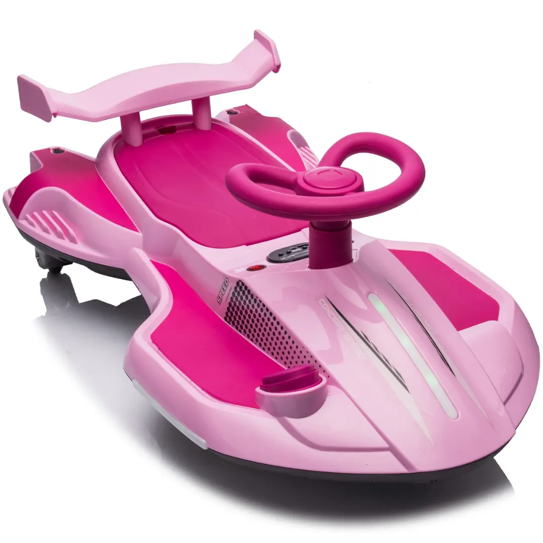 12V Kids Pink Electric Scooter Ride With 360 Degree Drift Function