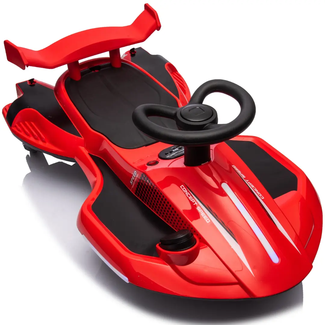 12V Kids Red Electric Scooter Ride With 360 Degree Drift Function