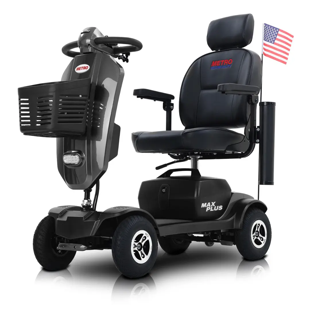 MAX PLUS GRAY Four Wheel Outdoor Compact Mobility Scooter
