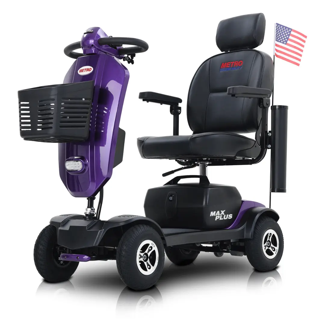 MAX PLUS PURPLE Four Wheel Outdoor Compact Mobility Scooter