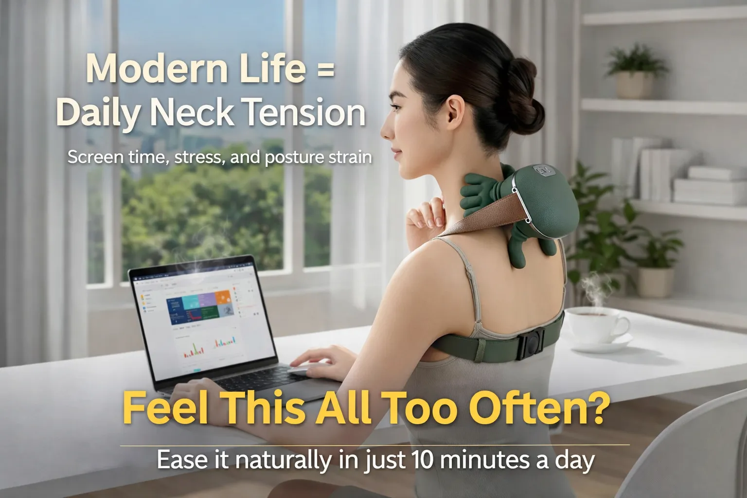 CalmWrap™ — Shiatsu Warm Relaxing Neck Massager - Side Image-2